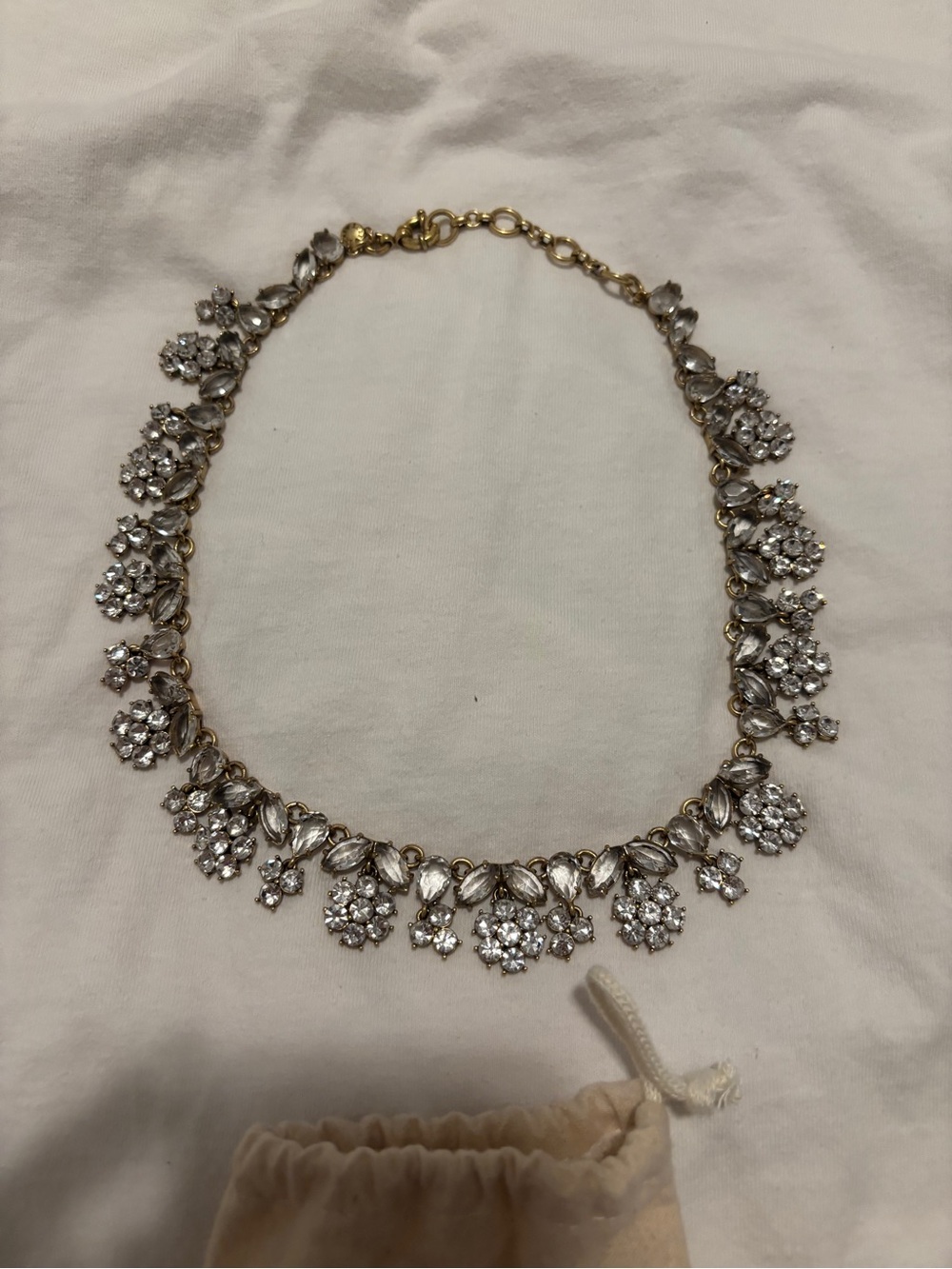 Crystal Necklace in White - Classic Statement